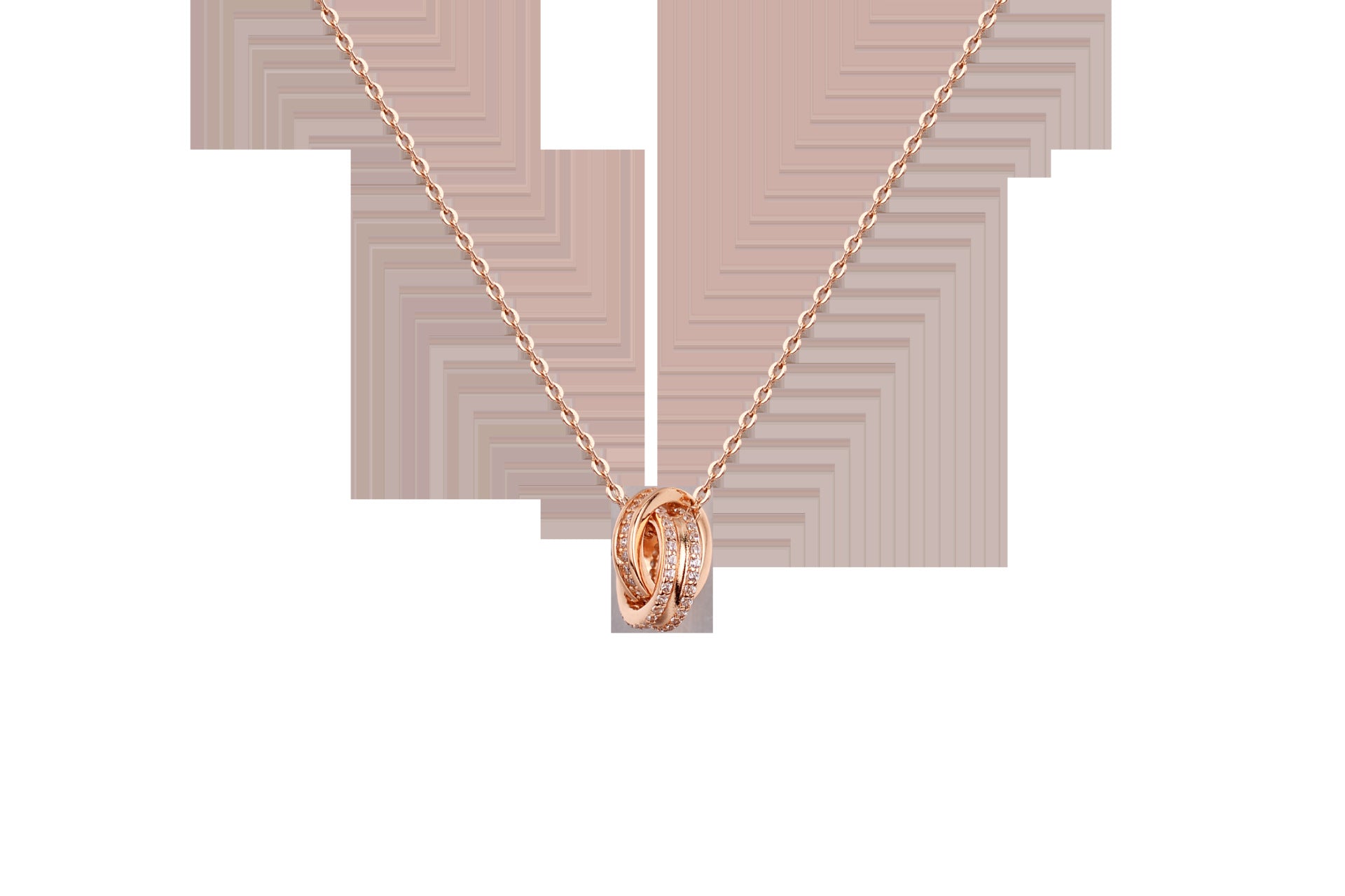 Chomel Silver Double Ring Necklace